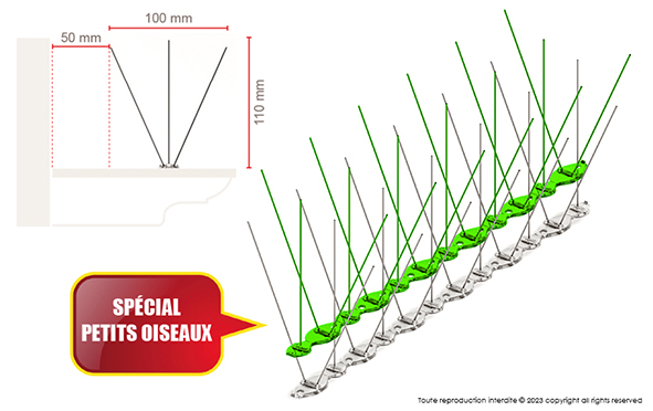 DEPIGEONAL Ultra2 anti-bird spike, suitable for pigeons, starlings, sparrows... 