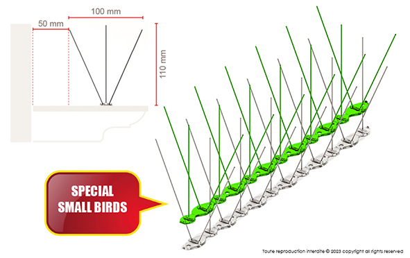 DEPIGEONAL Ultra2 anti-bird spike, suitable for pigeons, starlings, sparrows... 