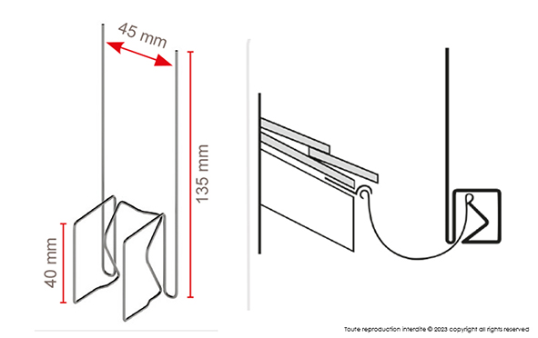 Anti-pigeon clip for gutters Ecoclips 3 ECOPIC